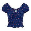 Women Emma Mulholland on Holiday Tees & Tops | Dolce Vita Broderie Ruched Top-Navy/Red