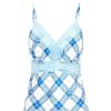 Women Emma Mulholland on Holiday Tees & Tops | Hibiscus Plaid Cami-Blue/White