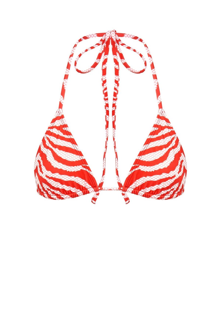 Women Emma Mulholland on Holiday Swimwear | Roxbury Triangle Bikini Top-Red/Apricot
