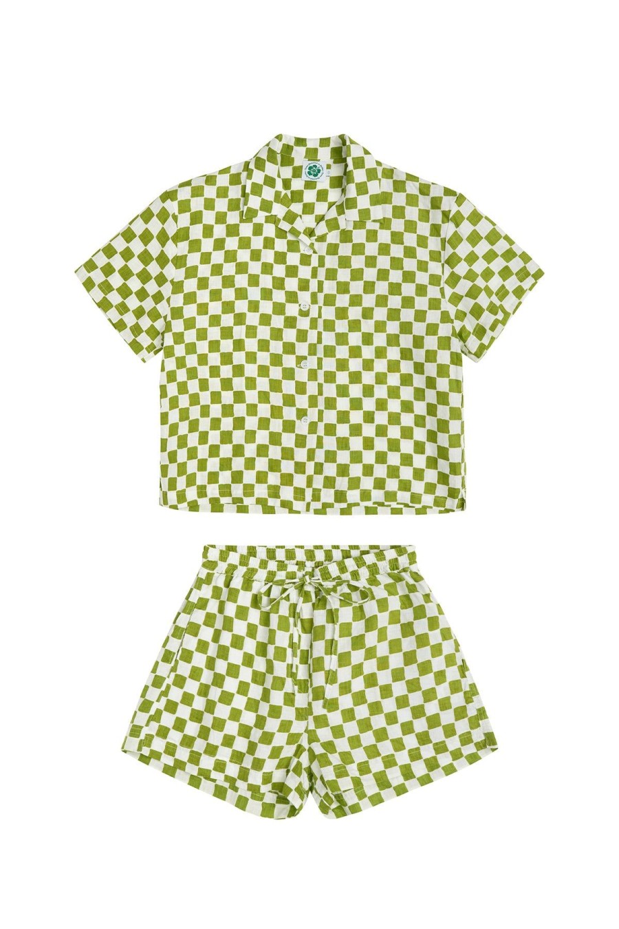 Women Emma Mulholland on Holiday Resort Sets | Check Short Set-Olive