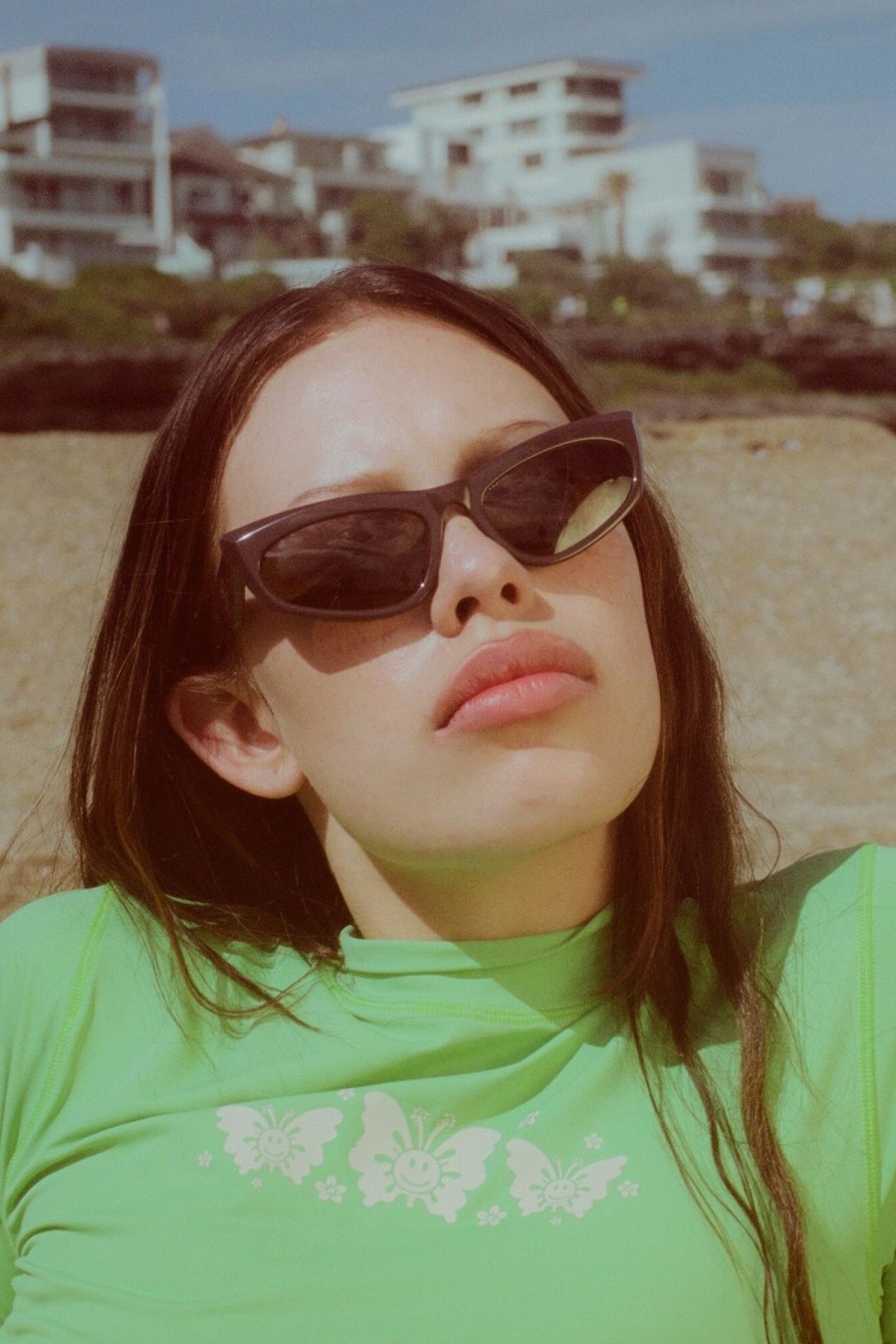 Women Emma Mulholland on Holiday Swimwear | Happy Butterfly Rash Top
