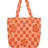 Accessories Emma Mulholland on Holiday | Happy Check Terry Tote-Burnt Orange