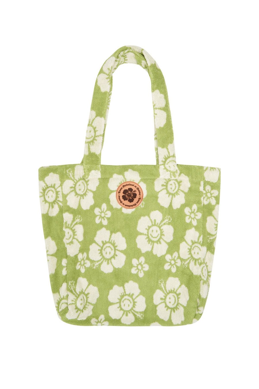 Accessories Emma Mulholland on Holiday | Happy Hibiscus Terry Tote-Olive