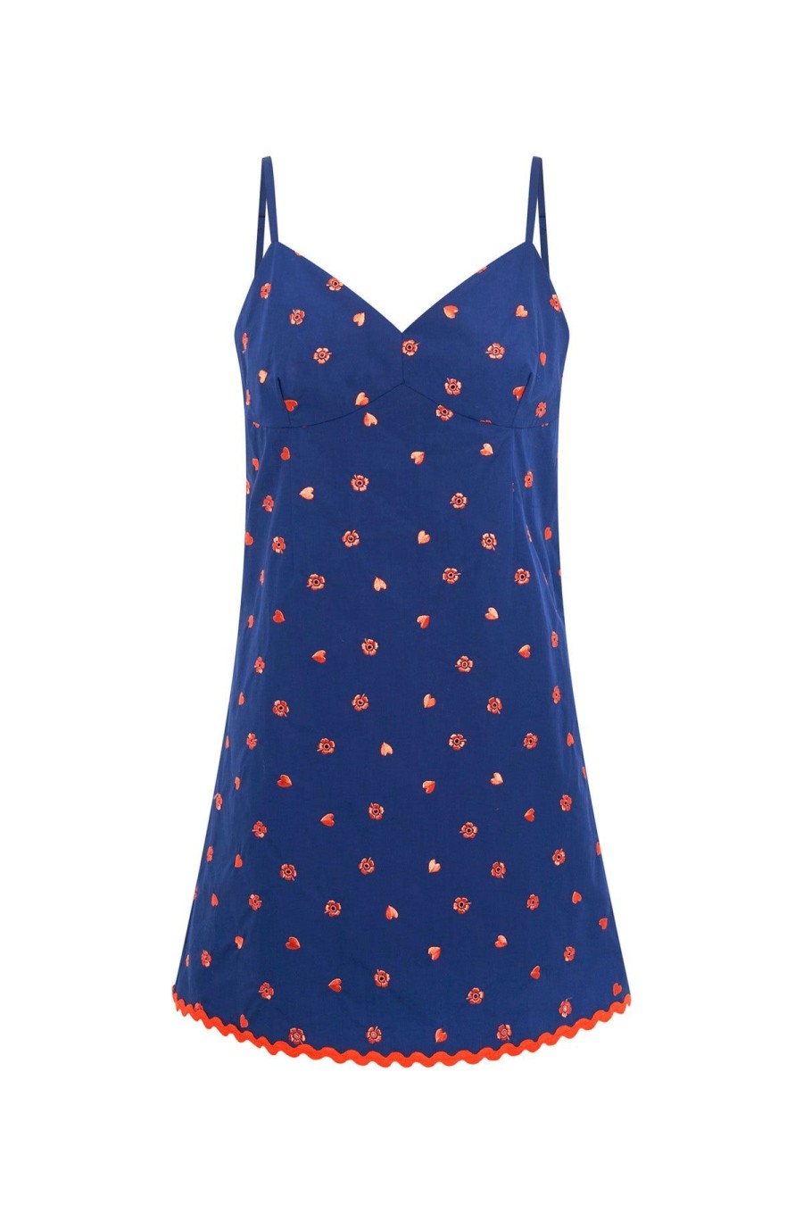 Women Emma Mulholland on Holiday Dresses & Skirts | Dolce Vita Broderie Dress-Navy/Red