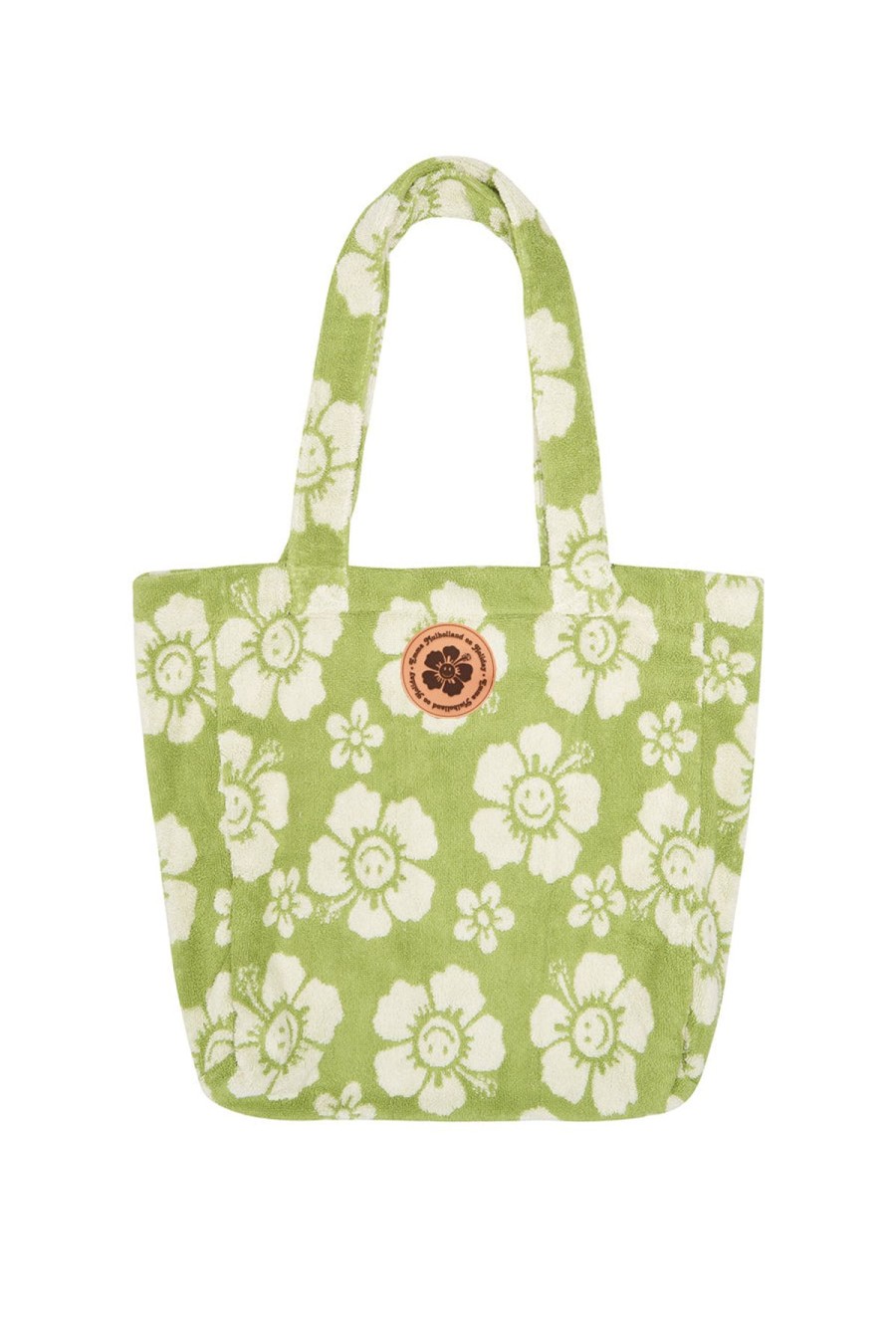 Accessories Emma Mulholland on Holiday | Happy Hibiscus Terry Tote-Olive