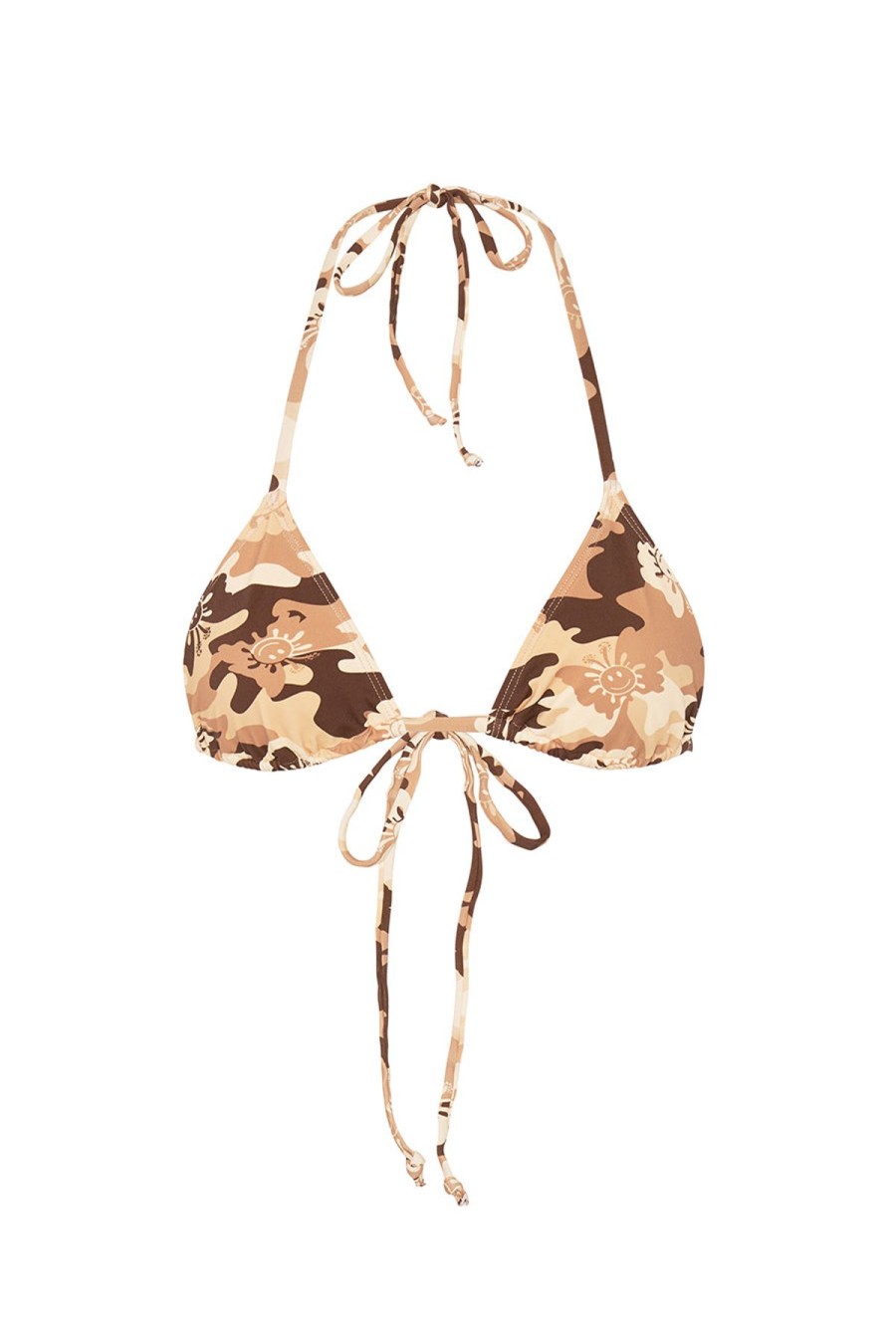 Women Emma Mulholland on Holiday Swimwear | Butterfly Camo Triangle Bikini Top-Brown