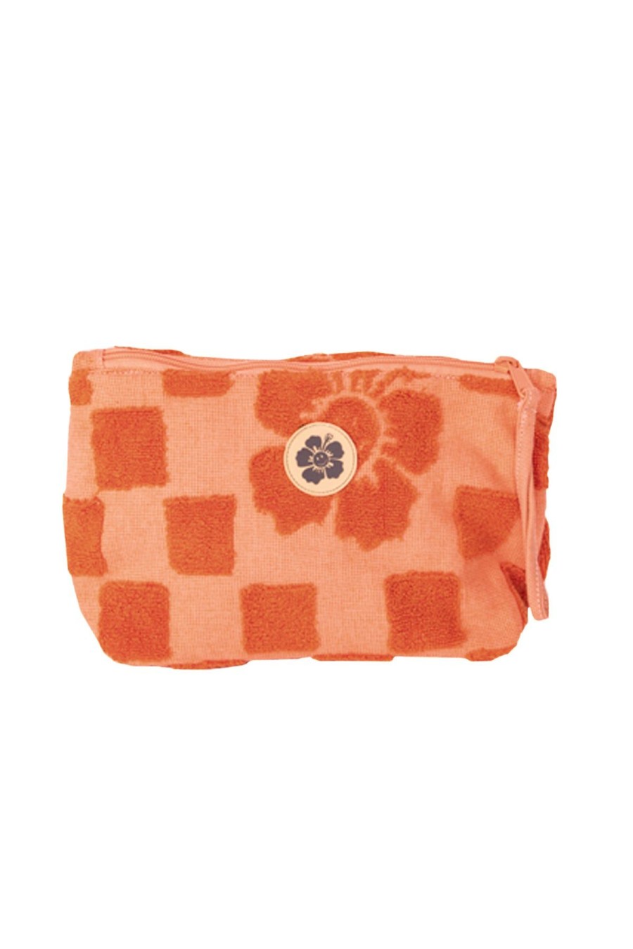 Accessories Emma Mulholland on Holiday | Happy Check Beach Pouch-Burnt Orange
