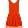 Women Emma Mulholland on Holiday Resort Sets | Sunset Broderie Dress-Red/Apricot