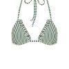 Women Emma Mulholland on Holiday Swimwear | Thin Stripe Triangle Bikini Top-Dark Green