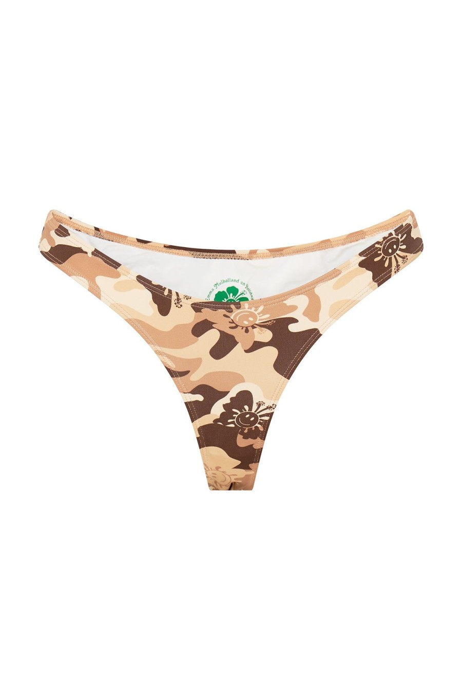 Women Emma Mulholland on Holiday Swimwear | Butterfly Camo Cheeky Bikini Bottom-Brown