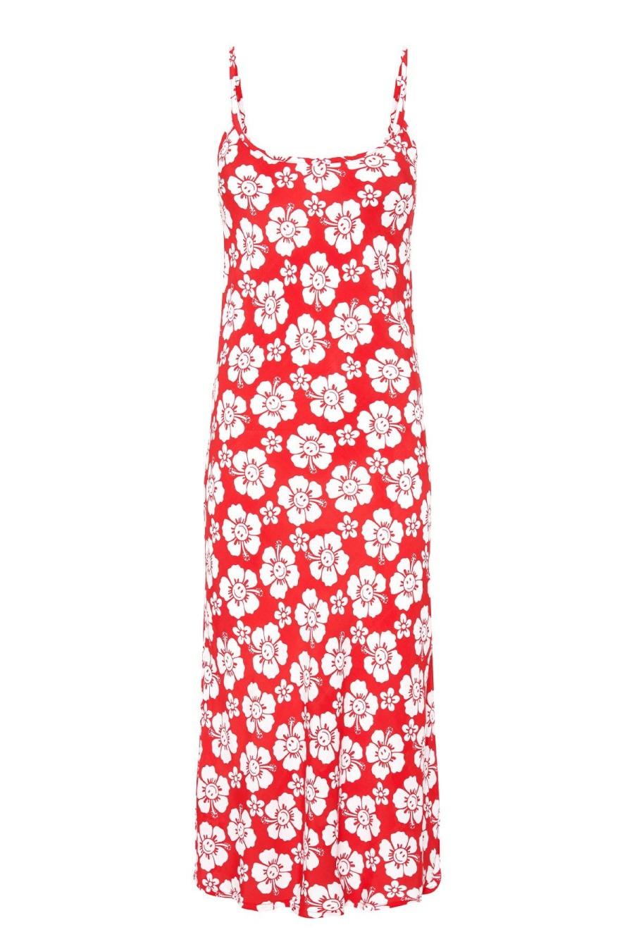 Women Emma Mulholland on Holiday Dresses & Skirts | Happy Hibiscus Vacation Slip Dress-Red