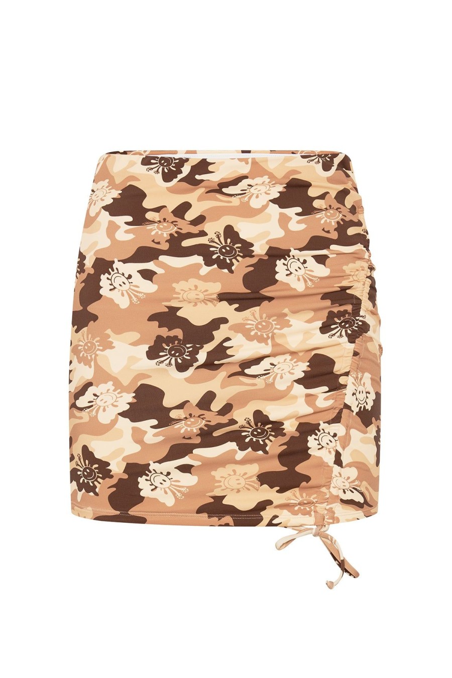 Women Emma Mulholland on Holiday Swimwear | Butterfly Camo Ruched Skirt-Brown