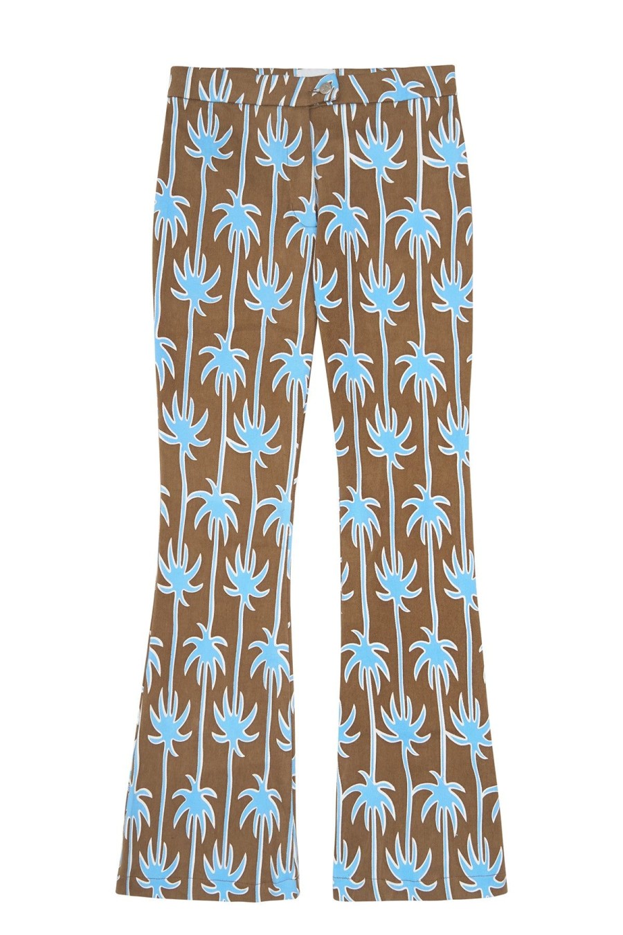 Women Emma Mulholland on Holiday Pants | Pacific Palm Flare Pant-Brown/Blue