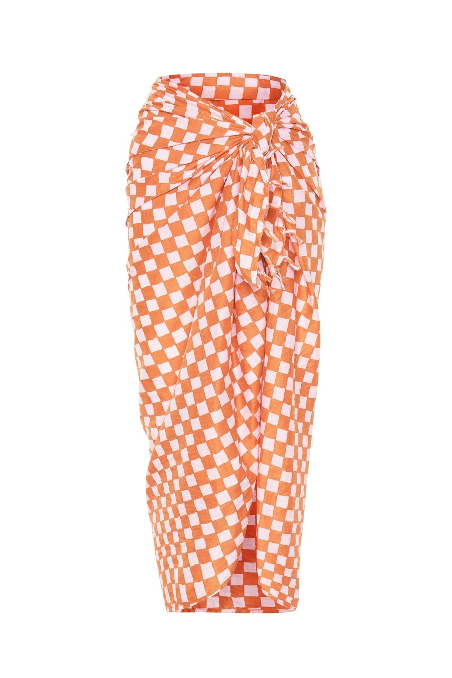 Accessories Emma Mulholland on Holiday | Check Sarong-Pink/Orange