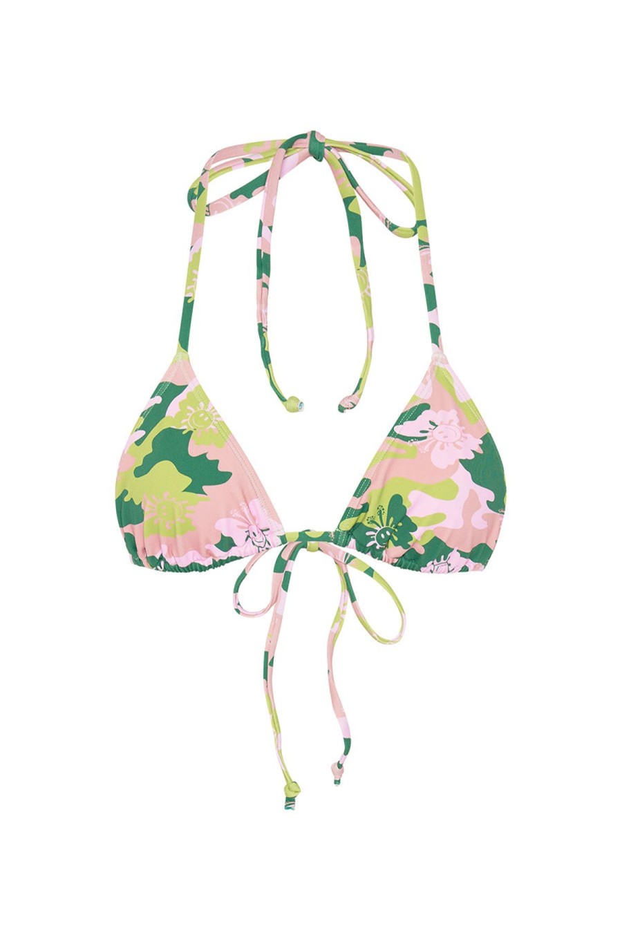 Women Emma Mulholland on Holiday Swimwear | Butterfly Camo Triangle Bikini Top-Pink/Green
