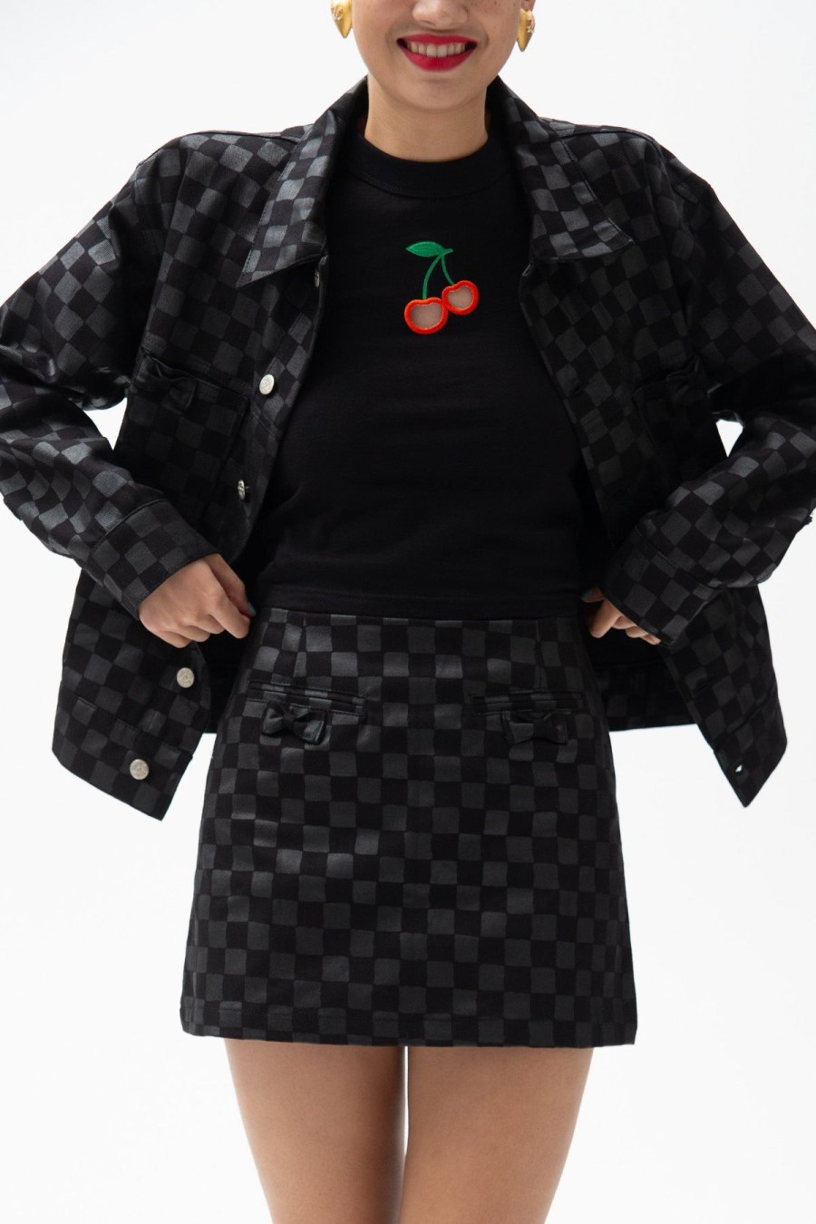 Women Emma Mulholland on Holiday Dresses & Skirts | Black Magic Mini Kokomo Skirt-Black/Black