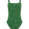 Women Emma Mulholland on Holiday Swimwear | Happy Hibiscus Vacation One Piece-Forest Green