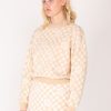 Women Emma Mulholland on Holiday Knitwear | Happy Check Knit Sweater-Sand