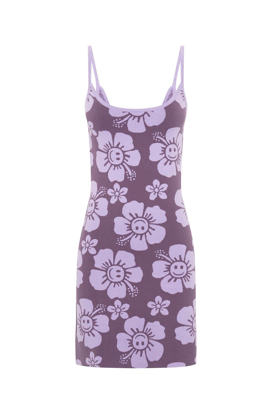Women Emma Mulholland on Holiday Knitwear | Happy Hibiscus Knit Mini Dress-Purple