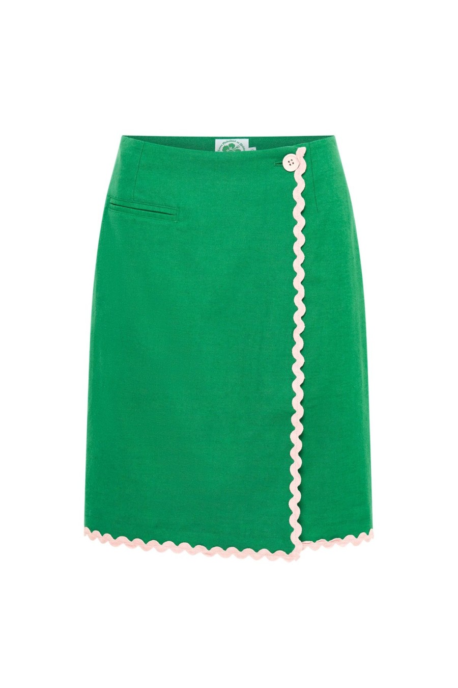 Women Emma Mulholland on Holiday Party Wear | Spaghetti Wrap Skirt-Green/Pink