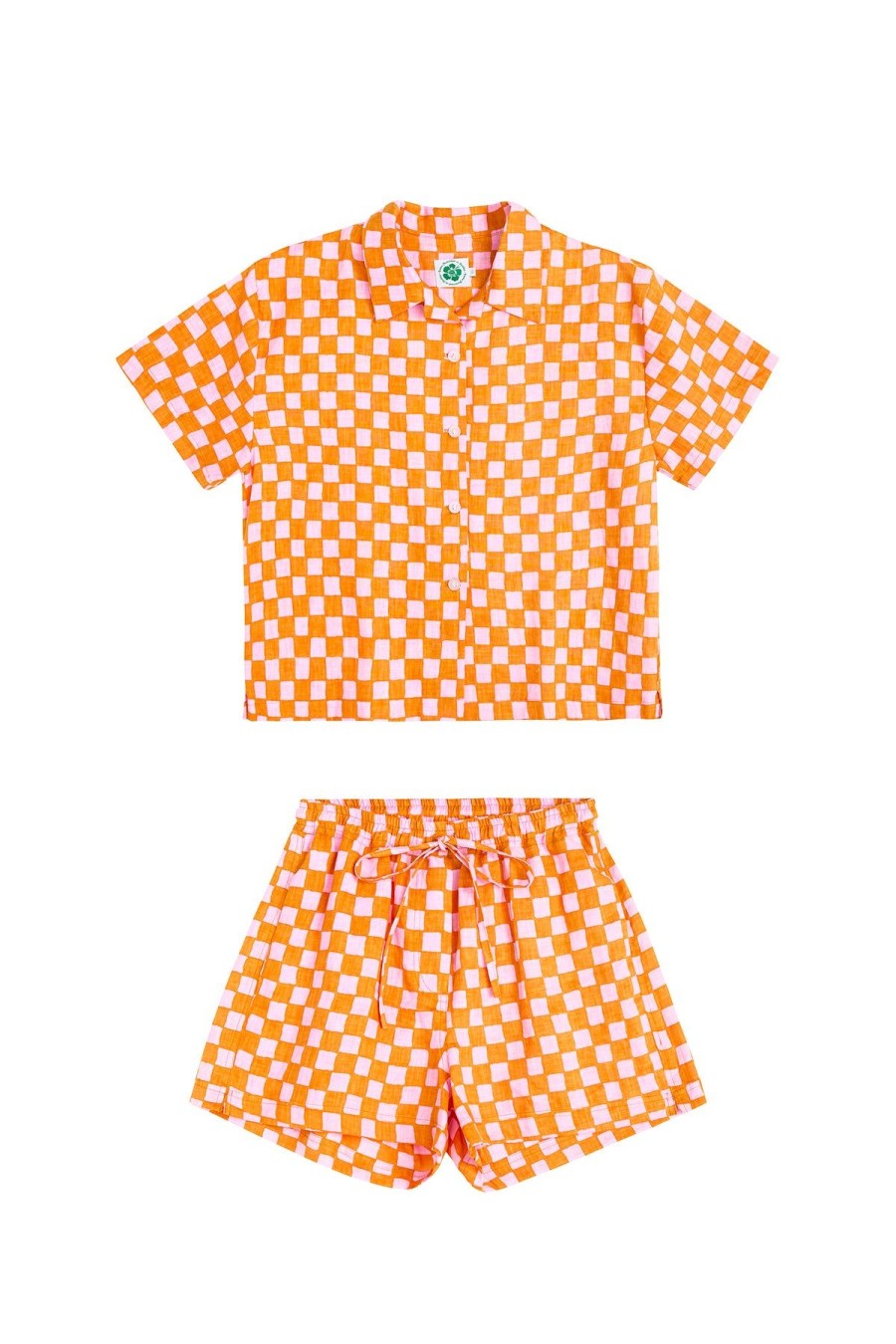 Women Emma Mulholland on Holiday Resort Sets | Check Short Set-Pink/Orange